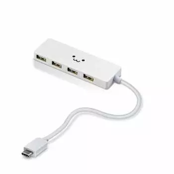 USB-концентратор ELECOM USB2.0 Type-C A Female 4 порта с питанием от шины, кабель 15 см, совместимый с MacBook/iPad/Surface GO Pro 7 / Chromebook и т. д.. Белое лицо U2HC-A4