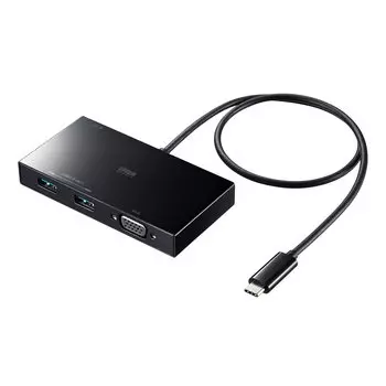 USB-концентратор Sanwa Supply с VGA Type-C USB-3TCV1BK чёрный