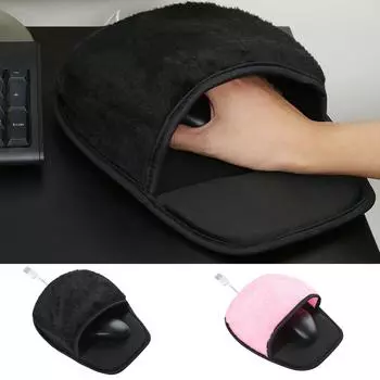 USB-коврик для мыши с подогревом, грелка для рук с наручником, теплая зима One Size розовый