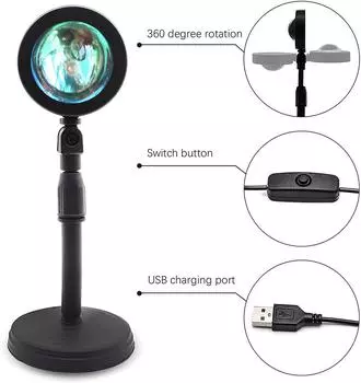 USB-лампа для фотосъемки заката, светодиодный ночник, регулируемый, 16 цветов, дистанционный атмосферный проектор для домашнего декора, настенное украшение