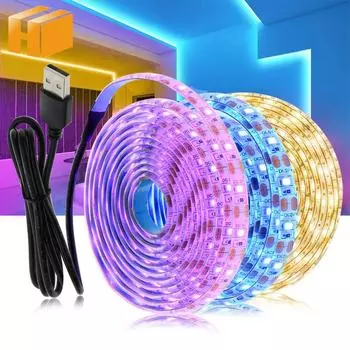 USB LED 2835 монохромная световая лента, 5 В самоклеящаяся для создания атмосферы заднего фона телевизора Personalized packaging. White light