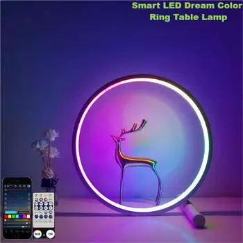 USB Led Night Light Lamps RGB Atmosphere Light Bedroom Decor Smart APP Music Rhythm Nightlights TV Game Room Desk Bedside Lamp black