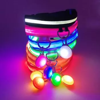 USB Luminous Safety Collar With Flashing Pendant Loss Prevention LED Collar Night S синий
