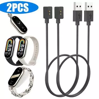 USB Magnetisches Ladegert Armbanduhr Ladekabel fr Xiaomi Mi Band 8 (Schwarz 60