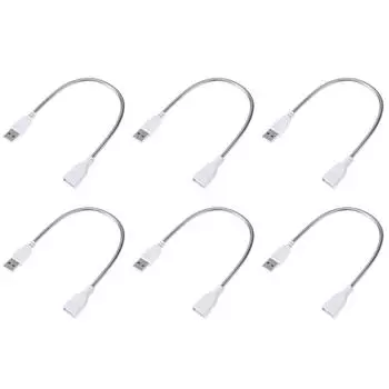 USB Male to Female Extension LED Light Adapter Cable Metal Flexible Tube *