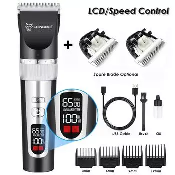 USB-машинка для стрижки собак, профессиональная машинка для стрижки собак с ЖК-экраном, машинка для стрижки домашних животных, кошек, электрический триммер для стрижки, перезаряжаемый Hcut he, бритва для животных