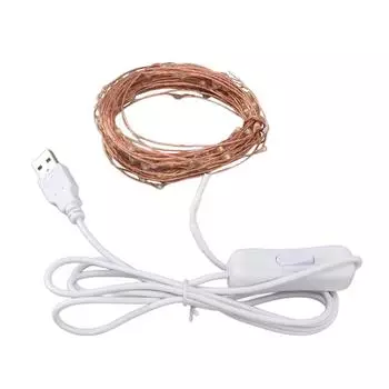 USB медная проволока гирлянды DIY 100 светодиодов 10 м/32.8 фута энергосберегающий безопасный теплый свет светодиодный светильник