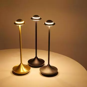 USB Metal Rechargeable Table Lamp Desk Light 3 Colors Adjustable Creative Touch Led Lamp Desktop Ambient desk lamp Lighting Bed чёрный