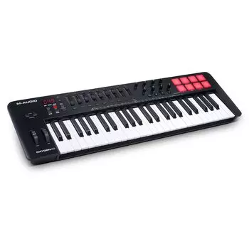 USB MIDI-клавиатура-контроллер с интеллектуальным программным обеспечением для создания музыки с богатым набором аккордов, Oxygen 49 MKV M-Audio, 49 клавиш, чувствительных к скорости нажатия, режим/шкала чёрный