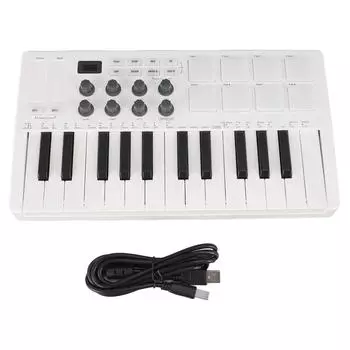 USB MIDI-клавиатура с 25 клавишами MIDI-контроллера и 8 ударными пэдами MPC, 8 подсвеченных ударных пэдов, 8