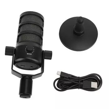 USB-микрофон для ПК с четким звукоснимателем, регулируемой громкостью, конденсаторным микрофоном HIFI с функцией отключения звука и цветной подсветкой