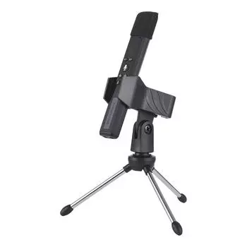 USB-микрофон Металлический емкостный микрофон Plug and Play Настольный микрофон для записи для компьютерных игр without Tripod чёрный