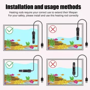 Usb Мини Аквариумный Нагревательный Стержень Для Небольшого Аквариума 26C Постоянная Температура Аквариумный Нагреватель Погружной Термостат Нагреватель 10 Вт