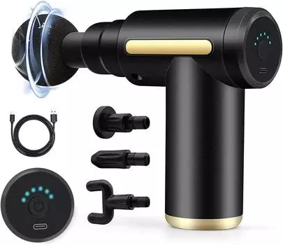 USB Мини Массажный Пистолет Фасция Машина Для Расслабления Мышц Вибрационный Пистолет Стержень Массаж Фитнес Оборудование Шея Захват Фасция Пистолет Type C Charge красный