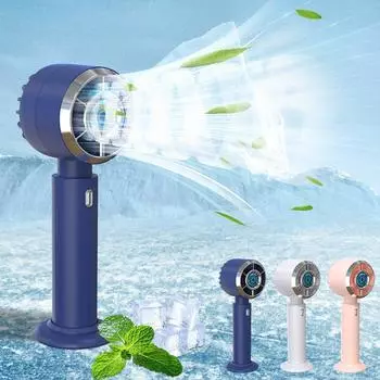 USB мини-ручной перезаряжаемый бесшумный настольный турбо-маленький электрический вентилятор для использования на открытом воздухе синий