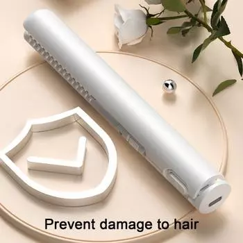 USB Мини-щипцы для завивки 2-в-1 двойного назначения, утюжок для завивки волос, выпрямитель для волос, быстрый нагрев, портативные дорожные женские инструменты для укладки волос белый
