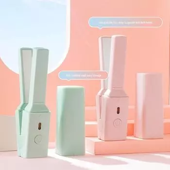 USB мини-выпрямитель для волос и щипцы для завивки двойного назначения - безопасный, портативный для общежитий, идеально подходит для челки вишневый розовый