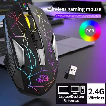 USB-мышь Люминесцентная беспроводная легкая компьютерная мышь с точным позиционированием для ПК A