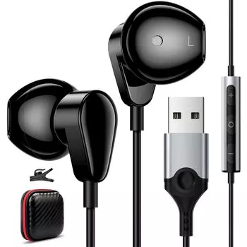 USB-наушники с проводной гарнитурой для внутреннего уха HIFI Звук Громкость вызова Совместимость с Терминалом Работа из Веб-Увеличение USB-подключение Betphone с хранилищем