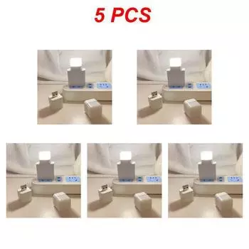 USB-ночник Мини-светодиодный ночник USB-штекер Лампа Power Bank Зарядка книг Огни Круглые квадратные лампы для защиты глаз для чтения