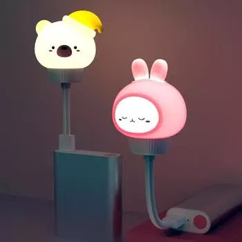USB ночник светодиодный милый мультяшный ночник медведь цыпленок котенок для детской спальни украшение прикроватная лампа USB Model