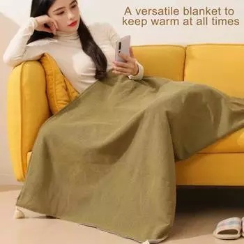 USB-одеяло с подогревом для кемпинга на открытом воздухе Застежка-молния 3 температурных режима Инфракрасная технология Многоканальный источник питания Подогреваемая накидка абрикосовый