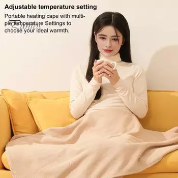 USB-одеяло с подогревом, технология быстрого нагрева за 15 секунд, портативное застежка-молния, регулируемые настройки температуры, одеяло с подогревом для домашнего офиса и путешествий вино красного