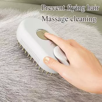 USB-паровая щетка для кошек, электрический распылитель воды, расческа для котят, мягкая силиконовая депиляция, щетка для купания кошек, принадлежности для ухода хаки