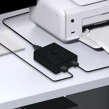 USB-переключатель, адаптер KVM-переключателя с кнопкой для периферийного устройства ПК, USB 2.0