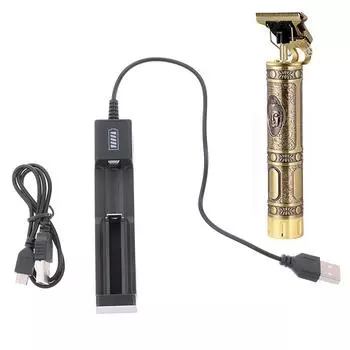 USB перезаряжаемая электрическая машинка для стрижки волос T9, беспроводная бритва, триммер, зарядное устройство