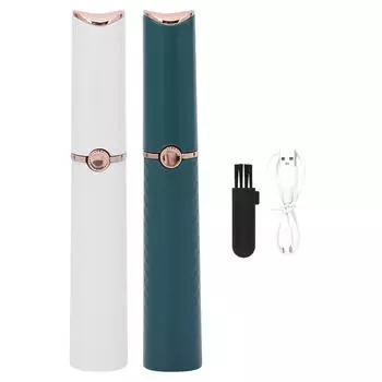 USB-перезаряжаемая бритва для удаления волос на лице, портативный электрический безболезненный триммер для бровей White