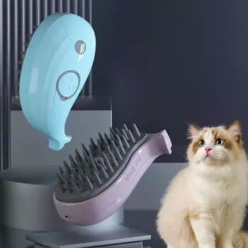 USB-перезаряжаемая расческа для ухода за кошками и собаками с электрическим распылителем воды, расческа-карри для собак и кошек, массажная щетка для короткошерстных домашних животных розовый