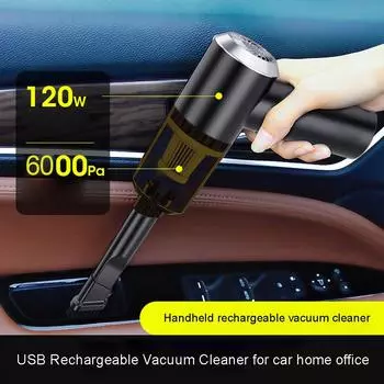 USB перезаряжаемый беспроводной 5500Pa 120W портативный ручной мощный беспроводной автомобильный пылесос для внедорожника грузовика домашнего офиса белый