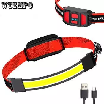 USB перезаряжаемый COB портативный головной фонарь уличный головной фонарь шахтерский фонарь светодиодный мощный налобный фонарь