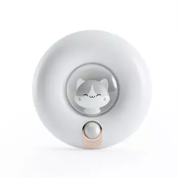 USB перезаряжаемый датчик человеческого тела, ночник, интеллектуальное индукционное освещение, милый светодиодный ночник, подходит для гостиной, спальни, детской комнаты белый