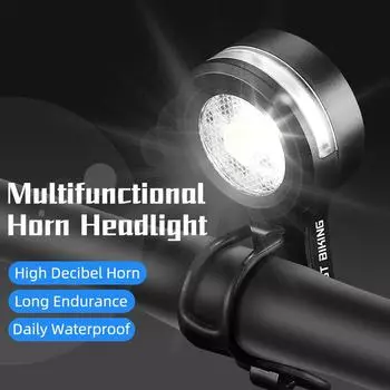 USB перезаряжаемый детский велосипедный электрический звонок, водонепроницаемый портативный велосипедный звонок со светом, детский громкий чёрный