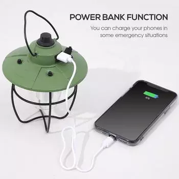 USB перезаряжаемый фонарь для кемпинга, подвесной светильник для палатки, для кемпинга, рыбалки, альпинизма чёрный