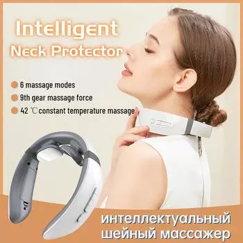 USB перезаряжаемый инструмент для массажа шейного позвонка с двумя головками, электрический интеллектуальный импульсный электромагнитный разминающий инструмент для шейного позвонка, подарок 2-head Battery style белый