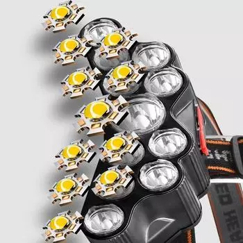 USB перезаряжаемый мощный фонарь 5/11 светодиодный налобный фонарь со встроенным аккумулятором 18650 для рыбалки и кемпинга Built in Battery