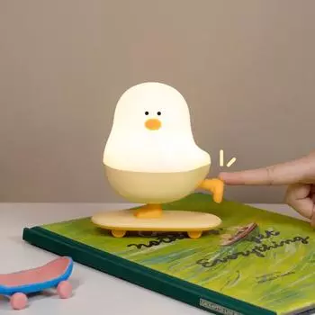 USB перезаряжаемый ночник с регулируемой яркостью без мерцания мягкое свечение курица животное светодиодный прикроватный светильник украшение спальни A жёлтый