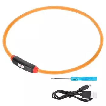 USB перезаряжаемый регулируемый DIY режущий светодиодный ошейник для собак, устойчивый к укусам, товары для животных, желтый свет светло-желтый