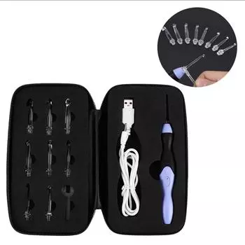 USB перезаряжаемый светодиодный крючок для вязания со сменными наконечниками 2,5-6,5 мм