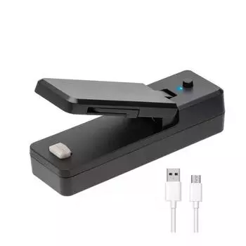 USB перезаряжаемый термосварочный аппарат для домашнего использования, мини-запайочная машина для закусок, пластиковый пакет, домашнее ручное давление белый