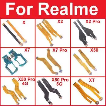 USB-плата для зарядки, док-станция, гибкий кабель для Realme X50 Pro X7 Pro X3 X2 Pro X Lite XT X, разъем USB-порта для зарядного устройства, детали ленты For Realme X50 5G