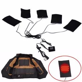 USB Подогреваемая Куртка Пальто Жилет Аксессуары Нагревательные Пады из Углеродного Волокна Теплая Спина Шея
