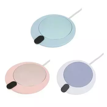 USB-подогреватель для чашек, гаджет для кофе, чая, напитков, USB-подогреватель, подставка для кружки, офисный подарок для взрослых с 3 температурами розовый