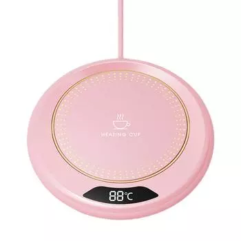USB-подогреватель кружек для кофе, электрический подогреватель напитков, подогреватель кофе (розовый) КДЕ