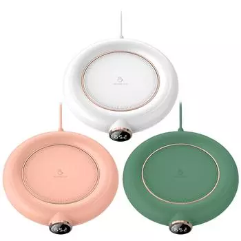 USB-подогреватель кружек для кофе, офисная подставка для кофе, подогреватель чашек, 3 режима, светодиодный дисплей для кофе, молока, чая, поддержания температуры напитка розовый