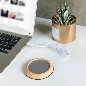 USB-подставка для чашки с подогревом, подставка под деревянное зерно, настольный коврик, новая подставка для кофейной кружки