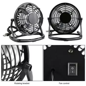 USB портативный вращающийся бесшумный вентилятор настольный охладитель для ноутбука настольного ПК Ofiice летний охлаждающий вентилятор 4 лопасти вращающиеся вентиляторы синий